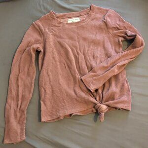 Madewell Ribbed Jacquard Knot-Front Top
